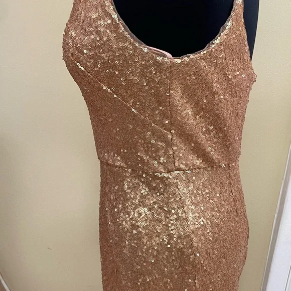 slim fit dress slacks Sequin Lattice Strapless Gown main image 1